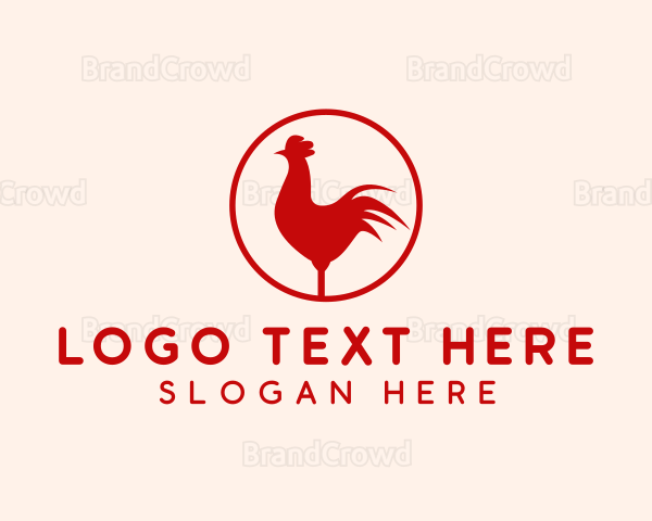 Rooster Red Chicken Logo