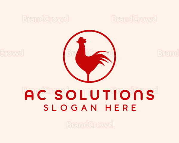 Rooster Red Chicken Logo