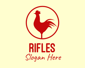 Circle Red Chicken  Logo