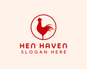 Rooster Red Chicken  logo design