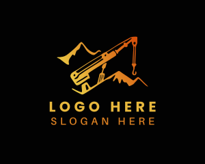 Construction - Mountain Crane Machinery logo design