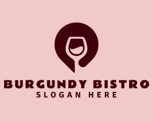 Wine Location Pin logo design