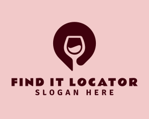 Wine Location Pin logo design