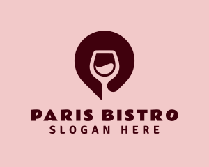 Wine Location Pin logo design