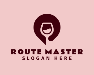 Wine Location Pin logo design