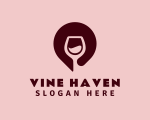 Wine Location Pin logo design