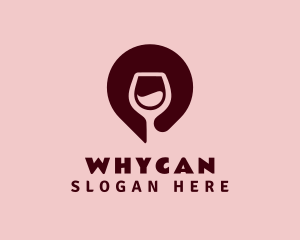Wine Glass - Wine Location Pin logo design