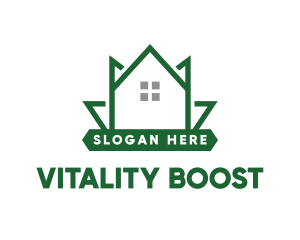 Modern - Green Leaf House logo design
