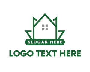 House - Green Leaf House logo design