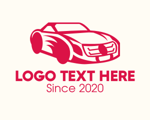 Car Rental - Red Sports Car logo design