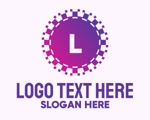Future - Purple Pixel Circle Letter logo design