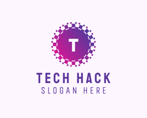 Purple Pixel Tech App logo design