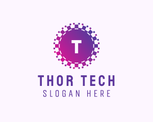 Purple Pixel Tech App logo design