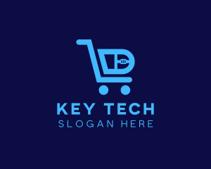 Computer Tech Shopping Cart logo design