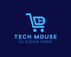 Computer Tech Shopping Cart logo design