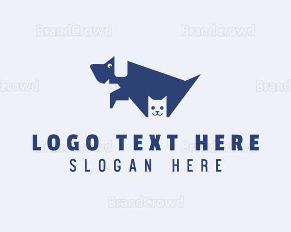 Dog & Kitten Animal Logo