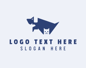 Dog & Kitten Animal logo design