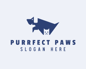 Dog & Kitten Animal logo design