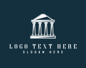 Town Hall - Greek Parthenon Architecture logo design