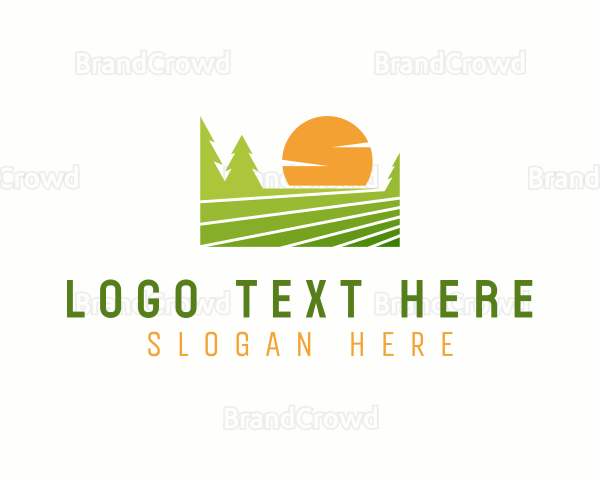 Organic Farming Field Logo