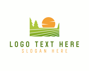 Organic Farming Field Logo