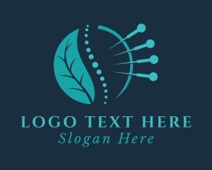 Needle - Leaf Spine Acupuncture logo design