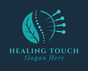 Leaf Spine Acupuncture logo design