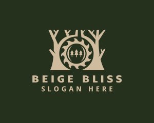 Beige - Circular Saw Woodwork logo design