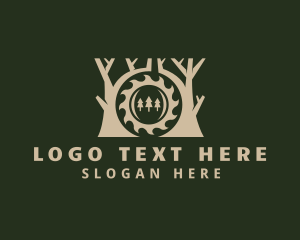 Beige - Circular Saw Woodwork logo design