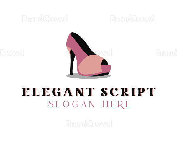 Peep Toe High Heels Shoe Logo