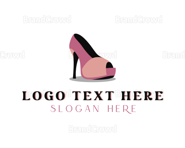 Peep Toe High Heels Shoe Logo