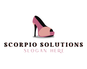 Peep Toe High Heels Shoe Logo