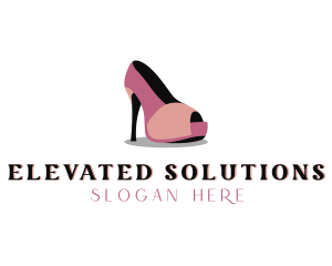 Peep Toe High Heels Shoe logo design