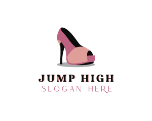 Peep Toe High Heels Shoe logo design