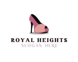 Peep Toe High Heels Shoe logo design