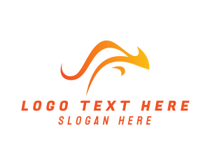 Burn - Orange Australian Kangaroo logo design