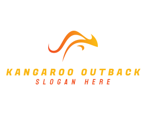 Flame Kangaroo Animal logo design