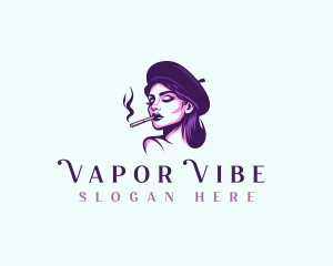 Smoking Gorgeous Woman  logo design