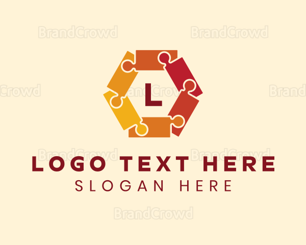 Colorful Hexagon Puzzle Logo