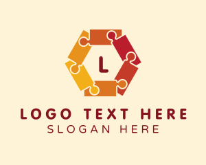 Puzzle - Colorful Hexagon Puzzle logo design