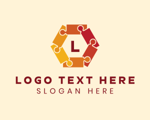 Learning Center - Colorful Hexagon Puzzle logo design