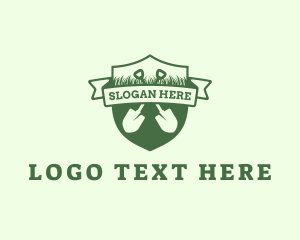 Grass - Lawn Grass Shovel logo design