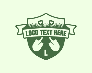 Lawn Grass Shovel Logo