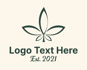 Cannabidiol - Medical Weed Leaf logo design