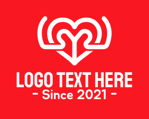 Romantic - Heart Steering Wheel logo design
