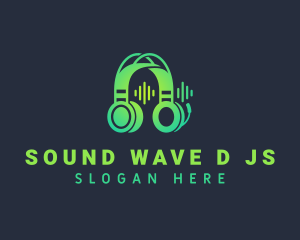 Headphones DJ Music logo design