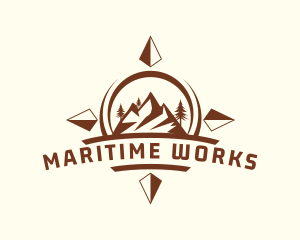 Mountain Expedition Compass logo design