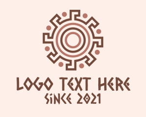 Symbol - Geometric Aztec Sun logo design