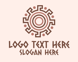 Geometric Aztec Sun  Logo
