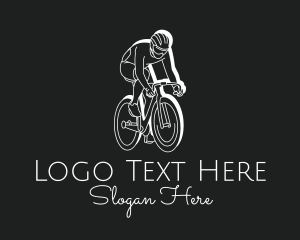 Cyclist - White Biking Cyclist logo design